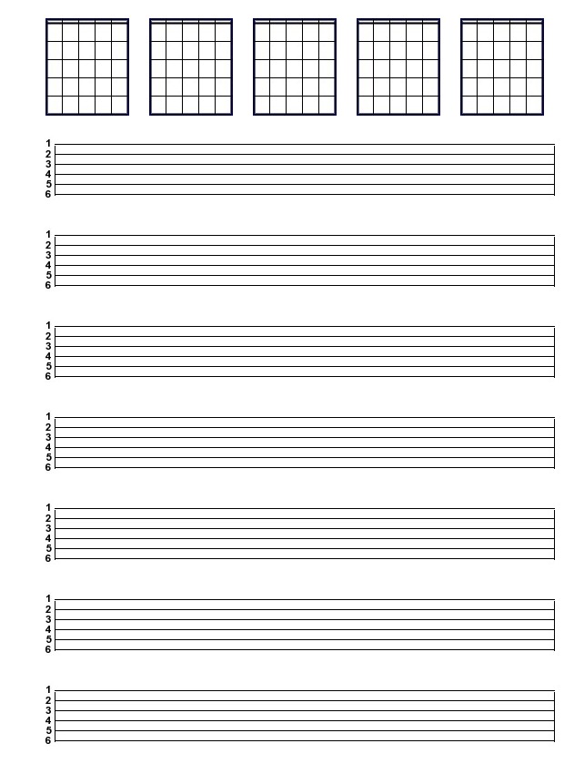 guitar notes on sheet music